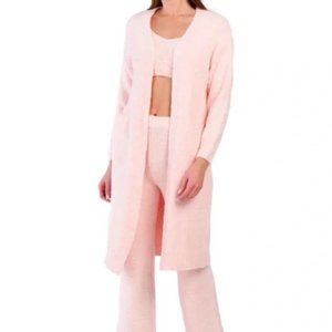 Morrisday Kimmy Pink Long Fuzzy Robe Cardigan Small